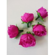 Růže 3 cm, tmavě fialová, textilní dekorace, květina 